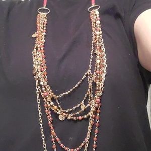 Dangly necklace red stones